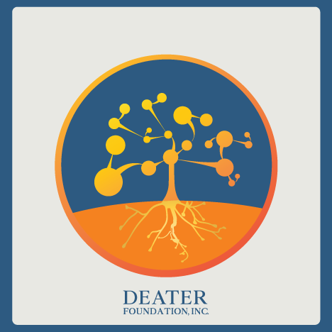 Deater Foundation Inc logo, a tree with roots inside a circle